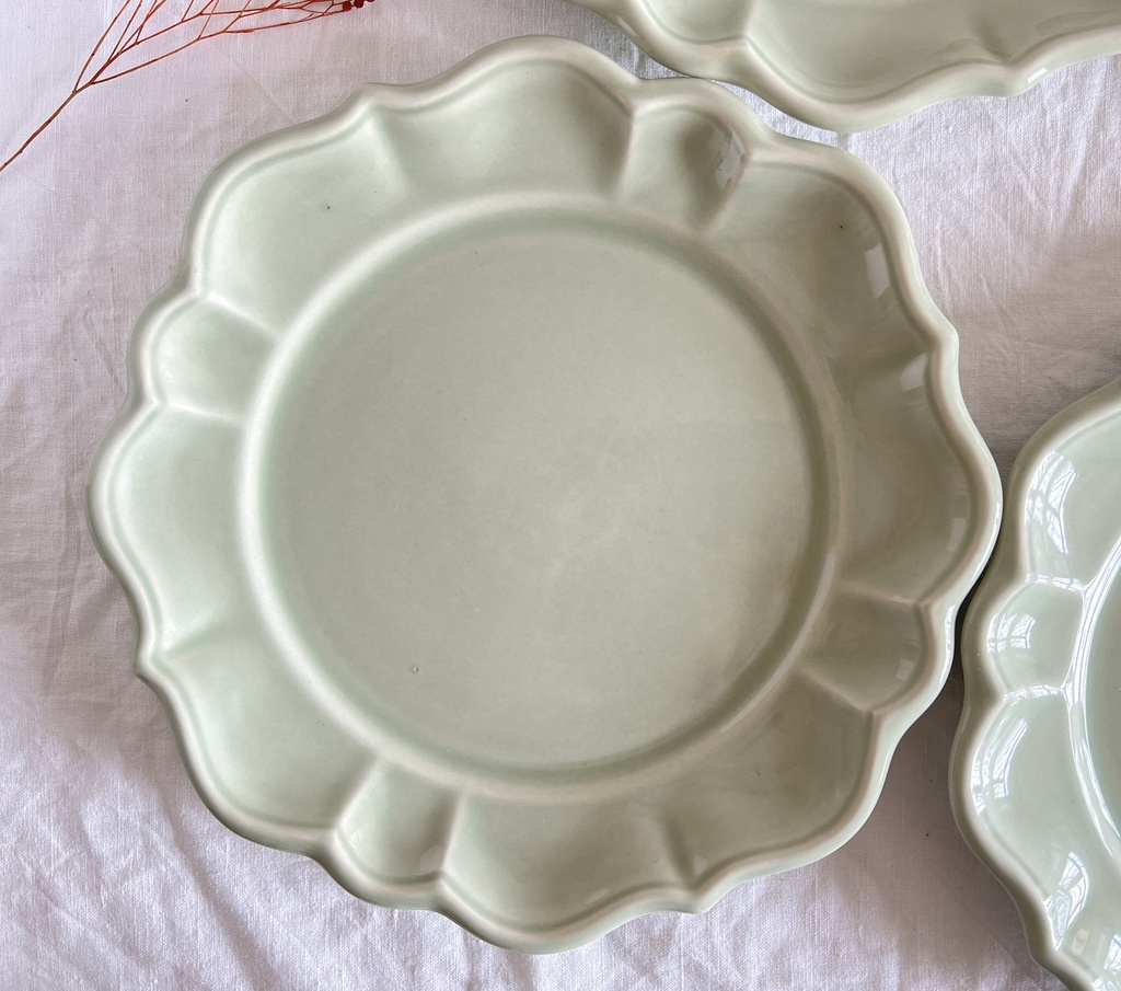 Lot de 4 assiettes plates vert menthe