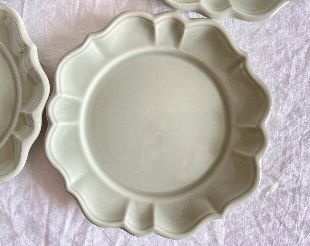 Lot de 4 assiettes plates vert menthe