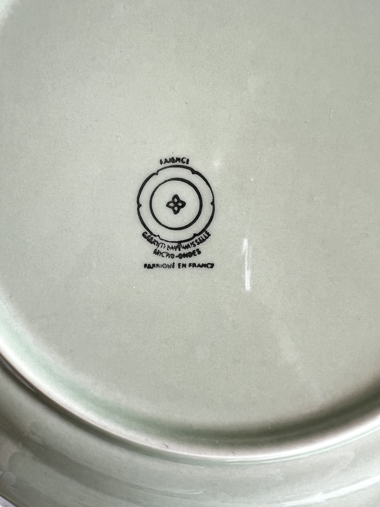 Lot de 4 assiettes plates vert menthe