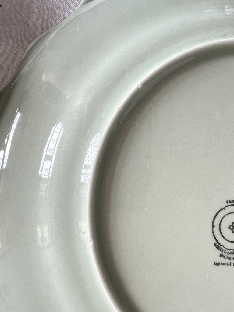 Lot de 4 assiettes plates vert menthe