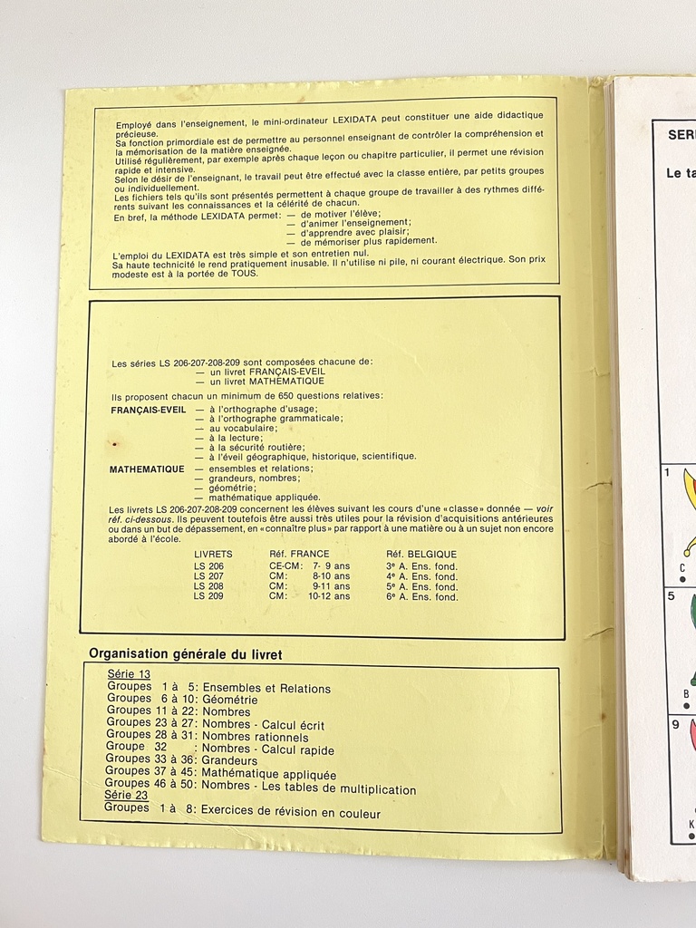 Livret Lexidata Mathématiques pour enfants de 7 à 9 ans