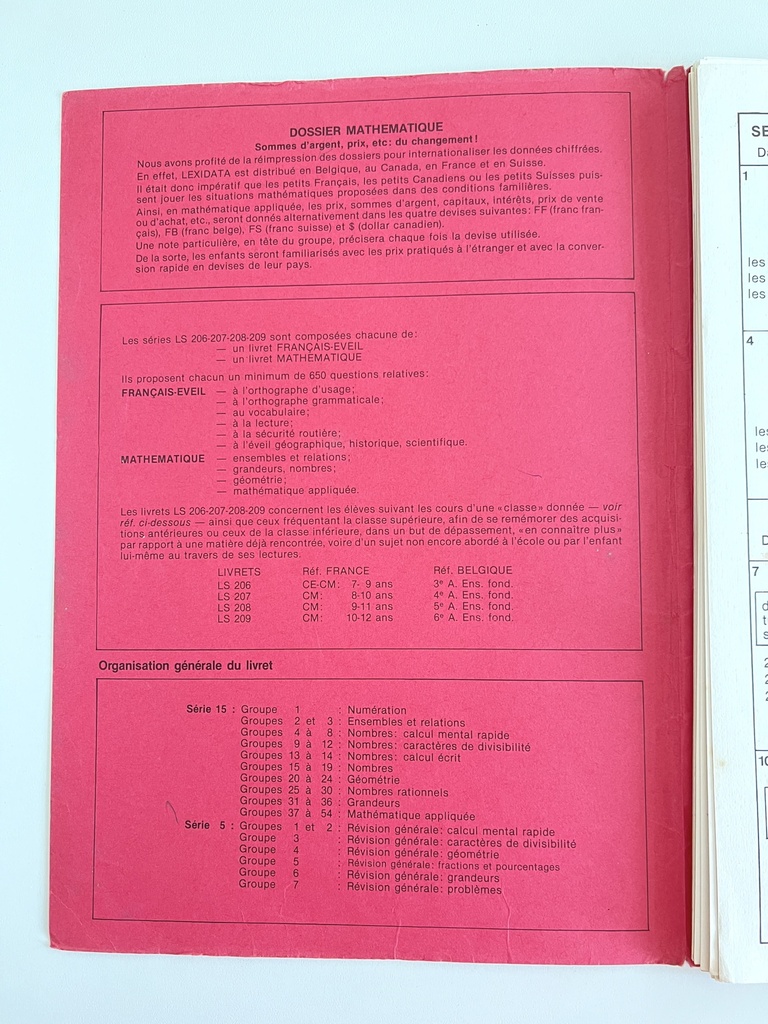 Livret Lexidata Mathématique pour enfants de 10 à 11 ans