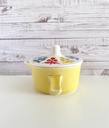 Chauffe-beurre jaune pastel avec couvercle fleuri Villeroy & Boch