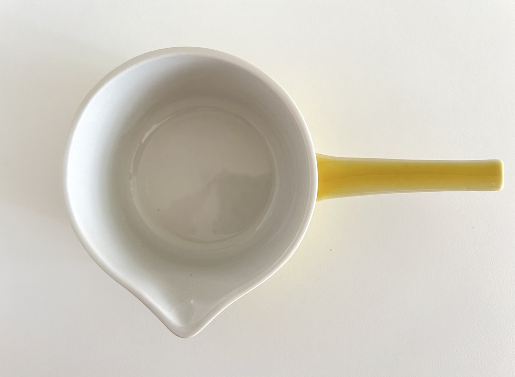 Chauffe-beurre jaune pastel avec couvercle fleuri Villeroy & Boch