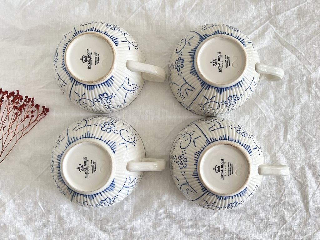 Lot de 4 tasses Royal Boch Copenhague
