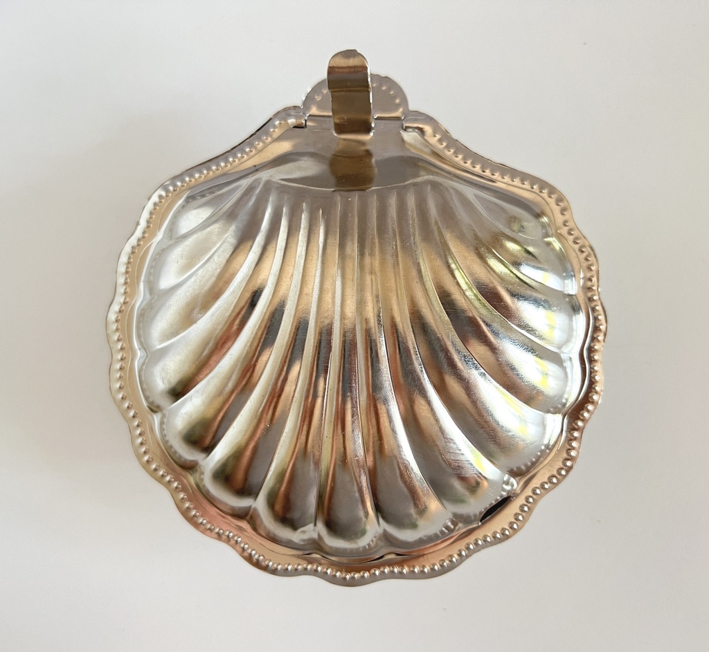 Beurrier coquille / coupelle à caviar bleu cobalt