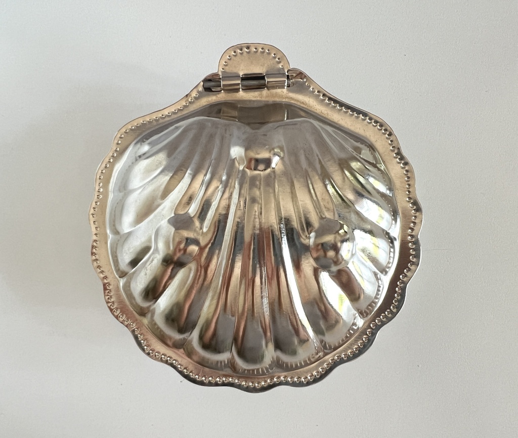 Beurrier coquille / coupelle à caviar bleu cobalt
