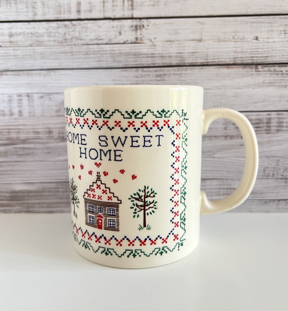 Tasse Home Sweet Home en point de croix Staffordshire