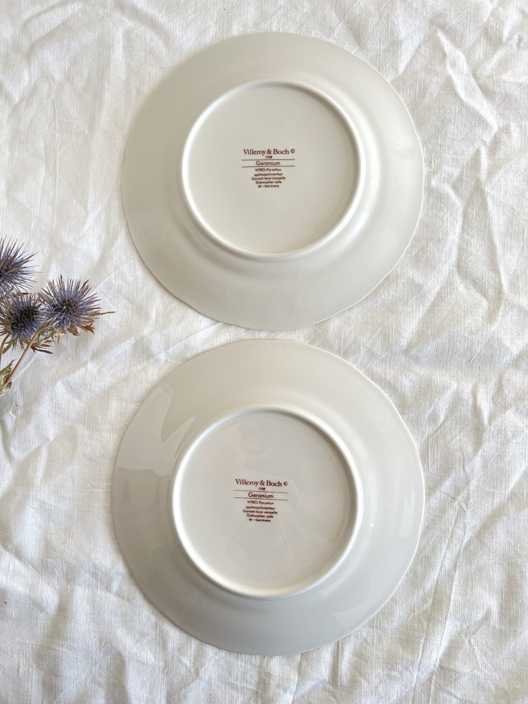 Lot de 2 assiettes à dessert Villeroy & Boch Geranium