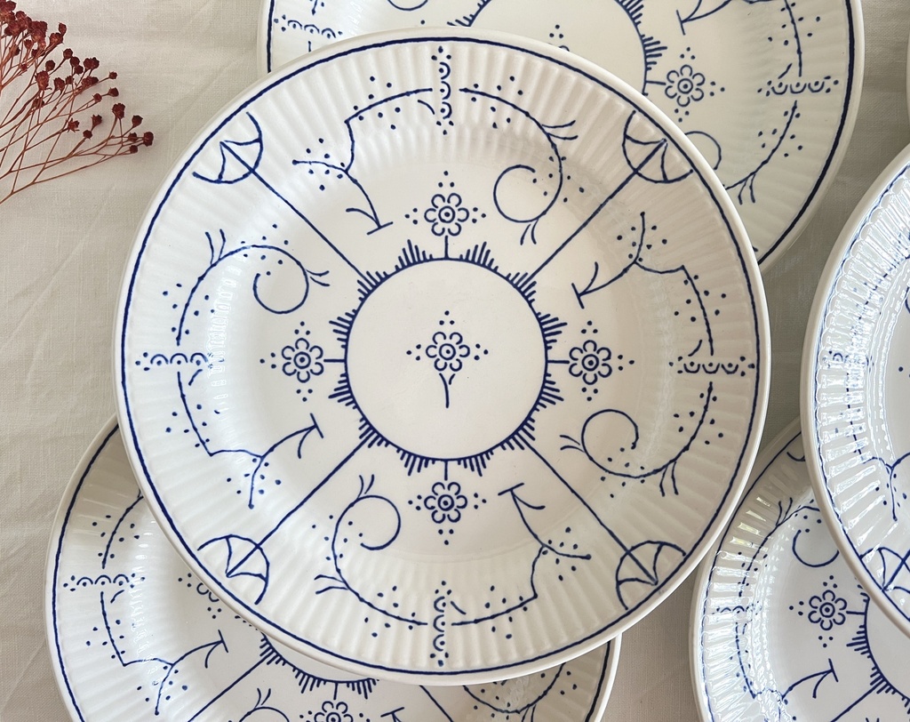 Lot de 6 assiettes à dessert Royal Boch Copenhague