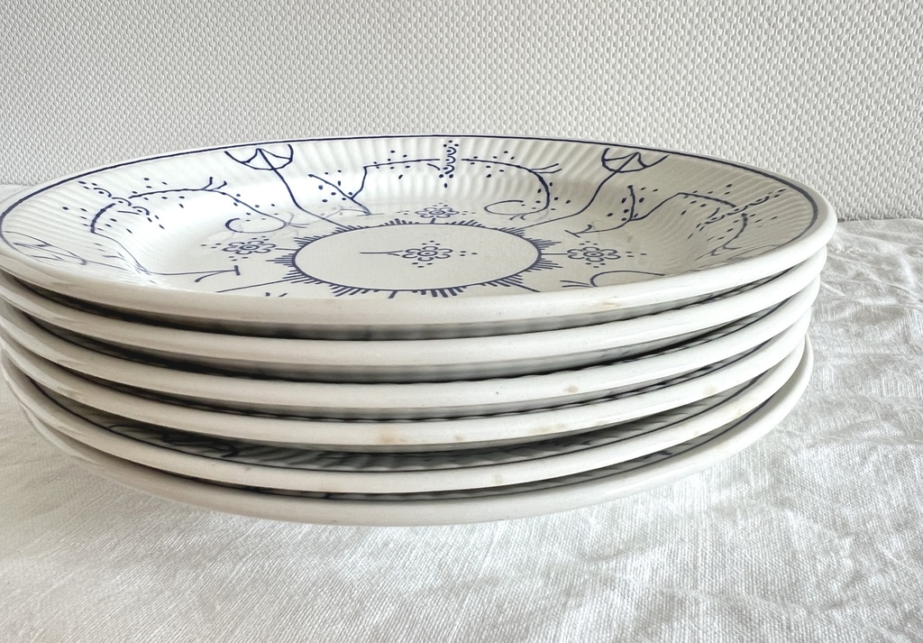 Lot de 6 assiettes à dessert Royal Boch Copenhague
