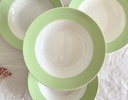 Lot de 4 assiettes creuses à bord vert pastel Zik Konakovo