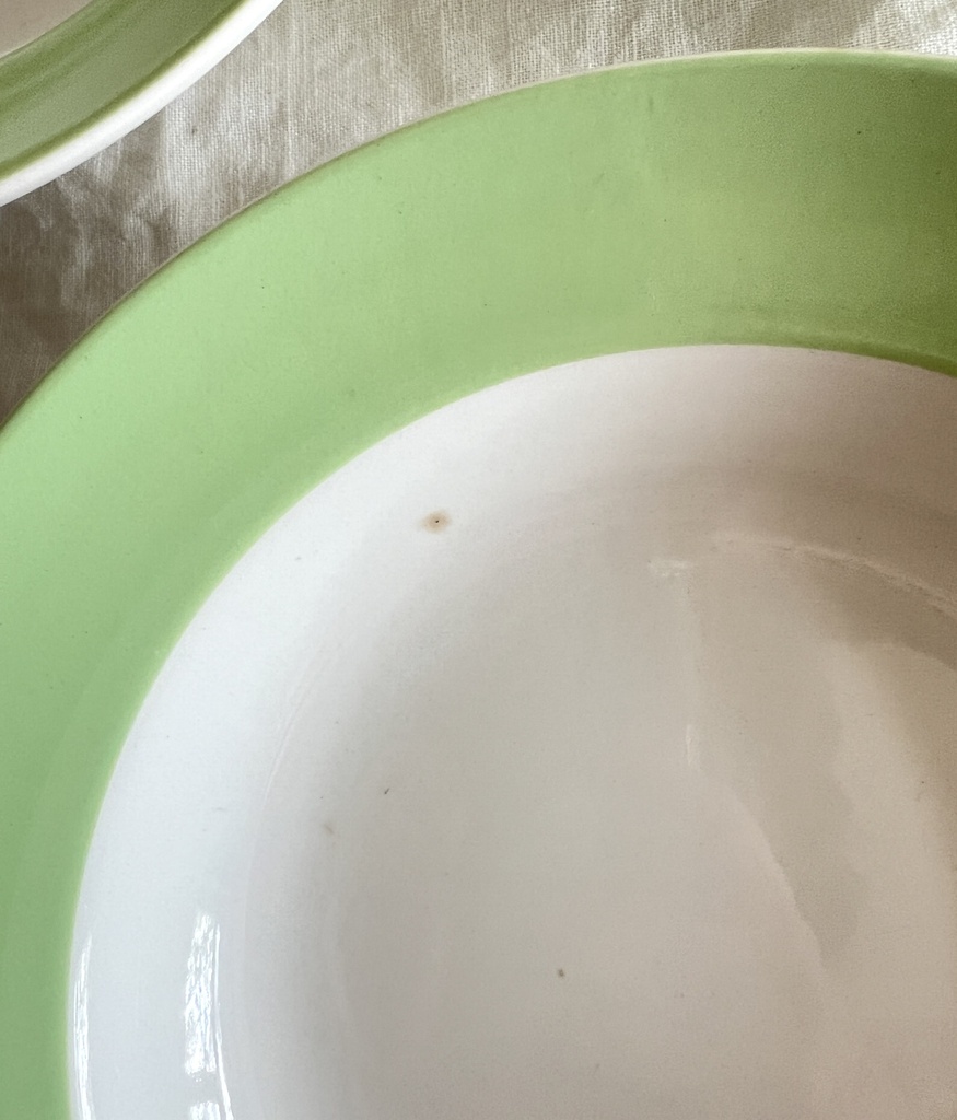 Lot de 4 assiettes creuses à bord vert pastel Zik Konakovo