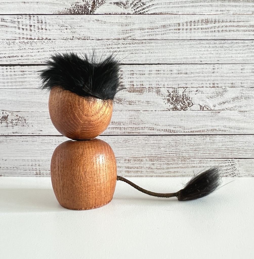 Décapsuleur diablotin en bois avec cheveux