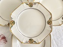 Lot de 4 assiettes plates Boch Art déco (décor 1206)