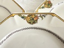 Lot de 4 assiettes plates Boch Art déco (décor 1206)