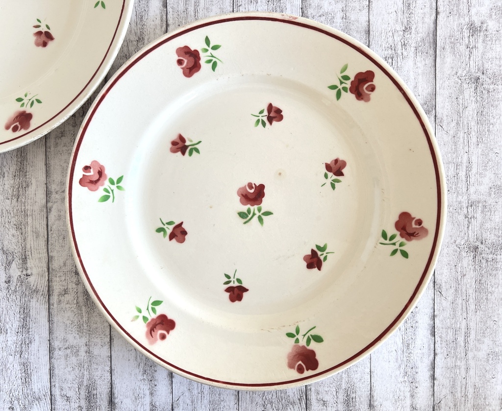 Lot de 2 assiettes plates Badonviller Mireille