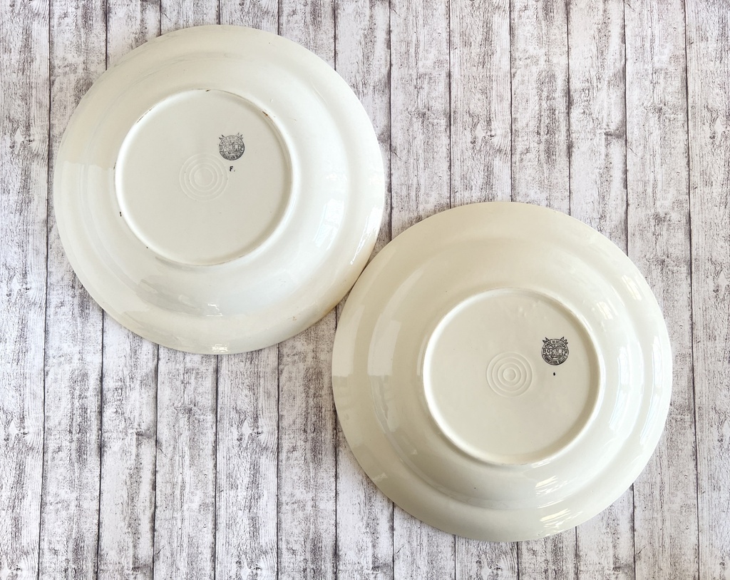 Lot de 2 assiettes creuses Boch Mercure rouge