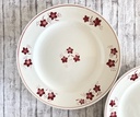 Lot de 2 assiettes plates Boch Mercure rouge