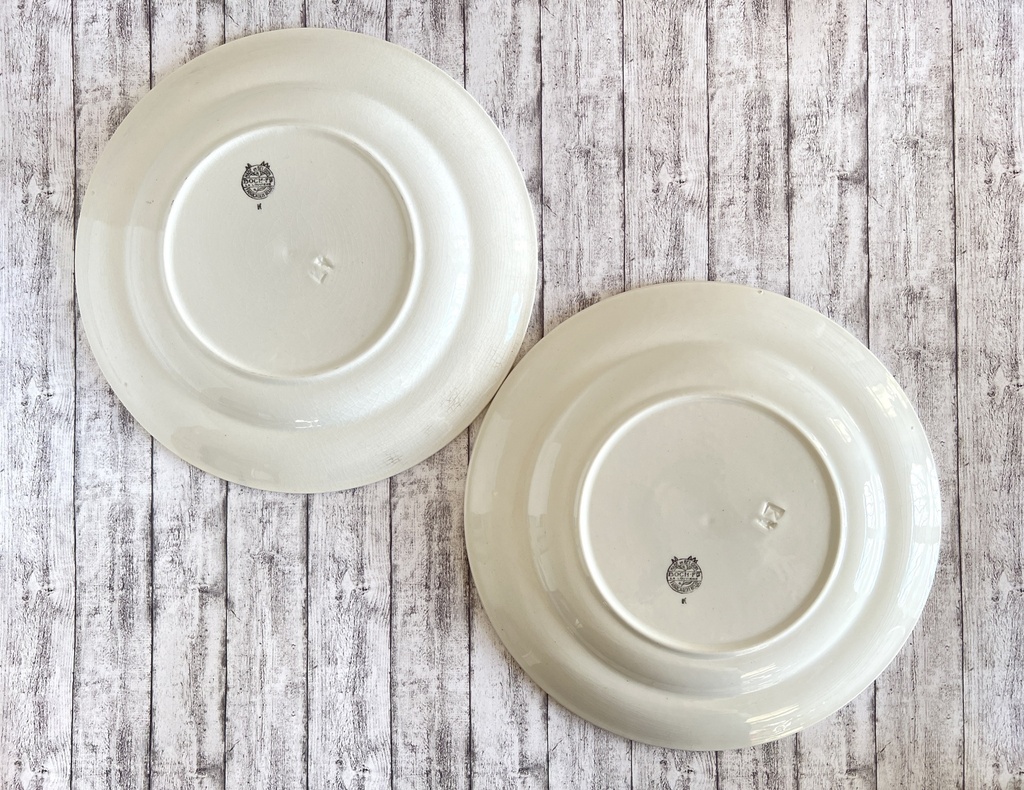 Lot de 2 assiettes plates Boch Mercure rouge