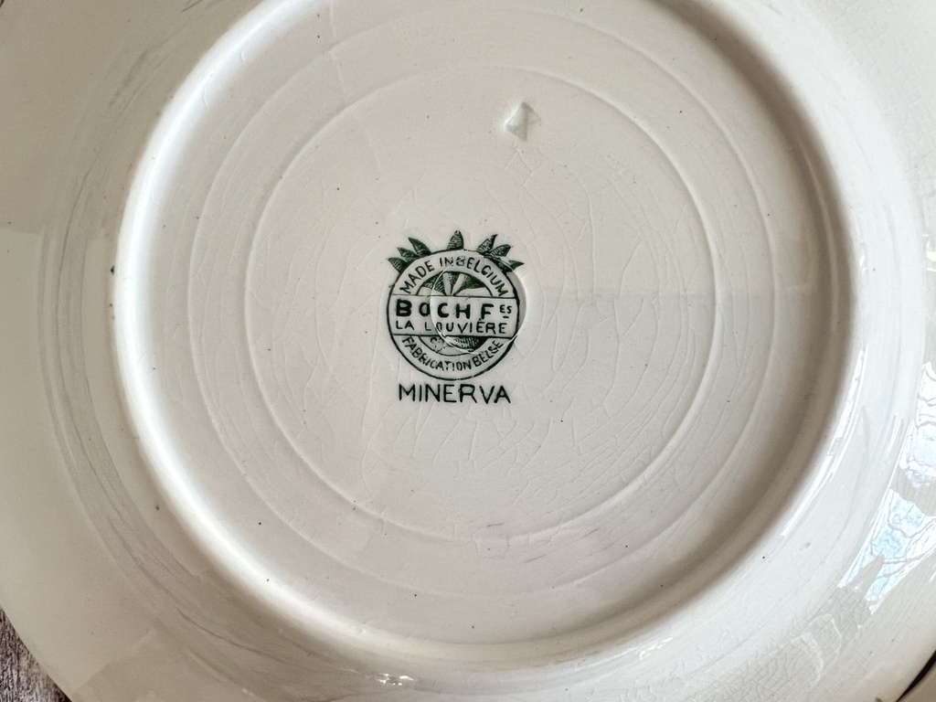 Lot de 2 assiettes creuses Boch Minerva vert