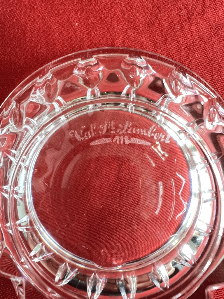 Lot de 2 cendriers ronds Val Saint-Lambert