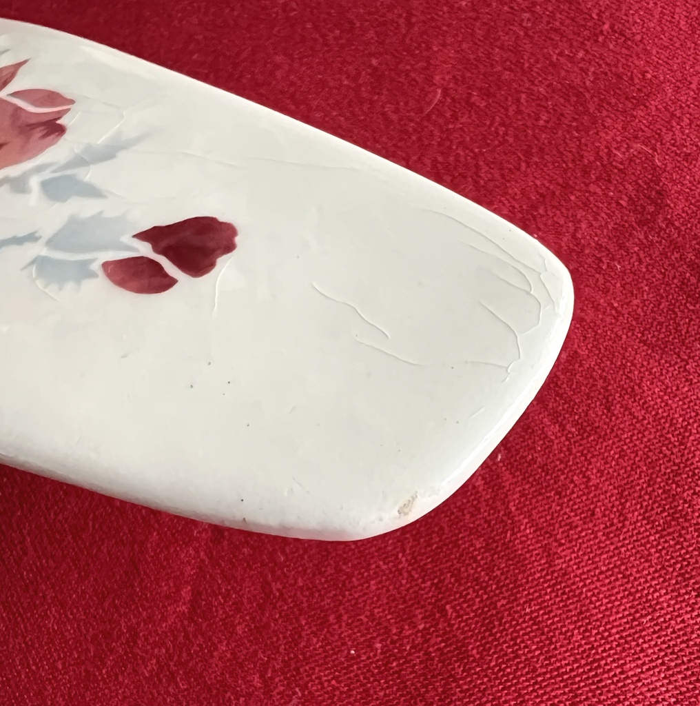 Pelle à tarte en céramique à fleurs rouges