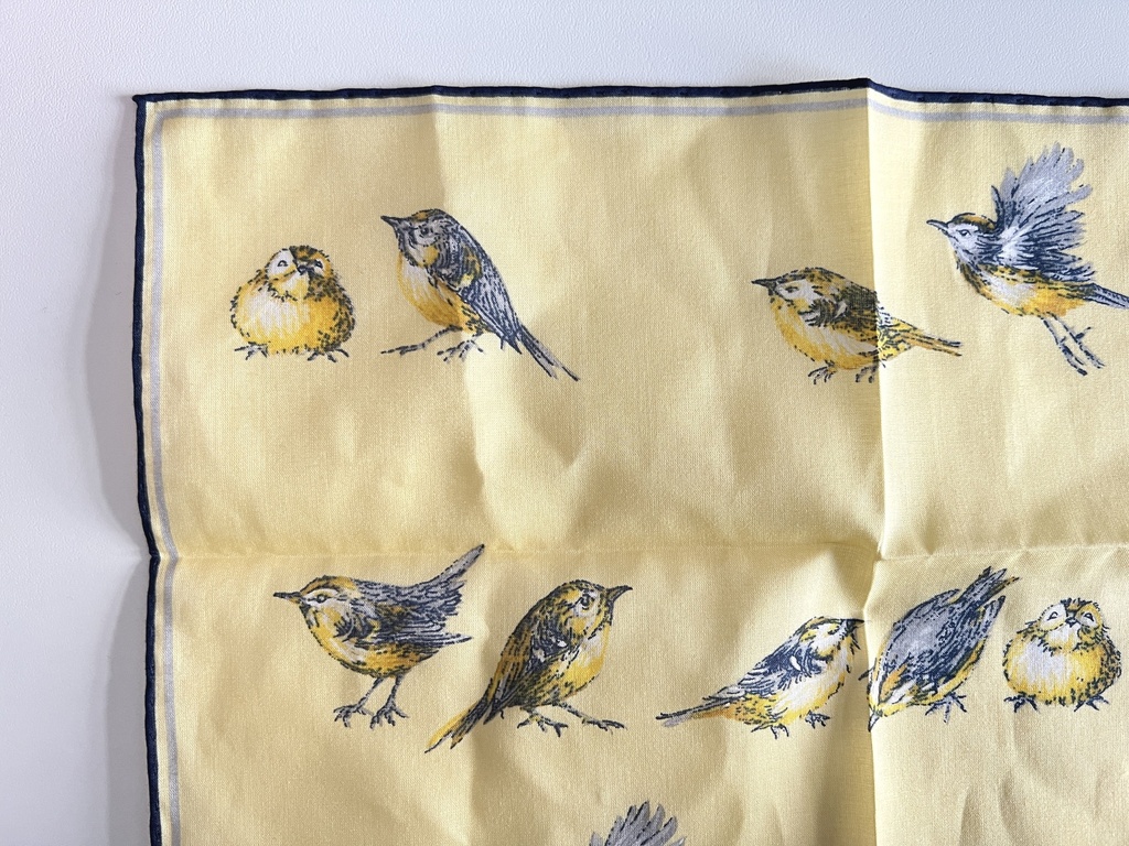 Mouchoir Lehner décoré de mésanges