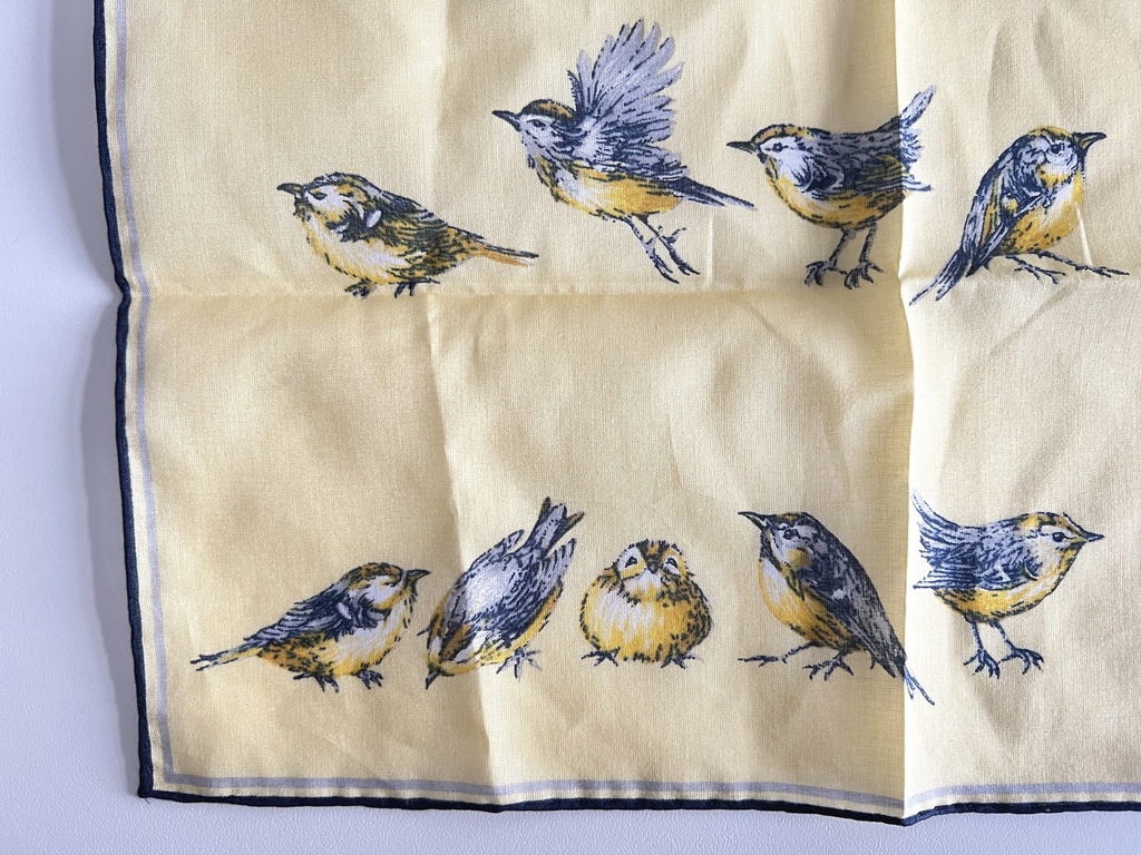 Mouchoir Lehner décoré de mésanges