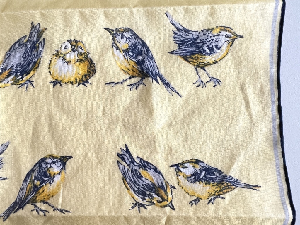 Mouchoir Lehner décoré de mésanges