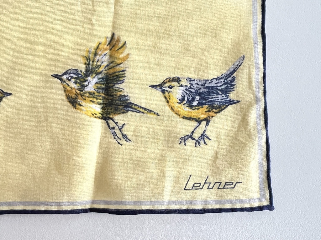 Mouchoir Lehner décoré de mésanges