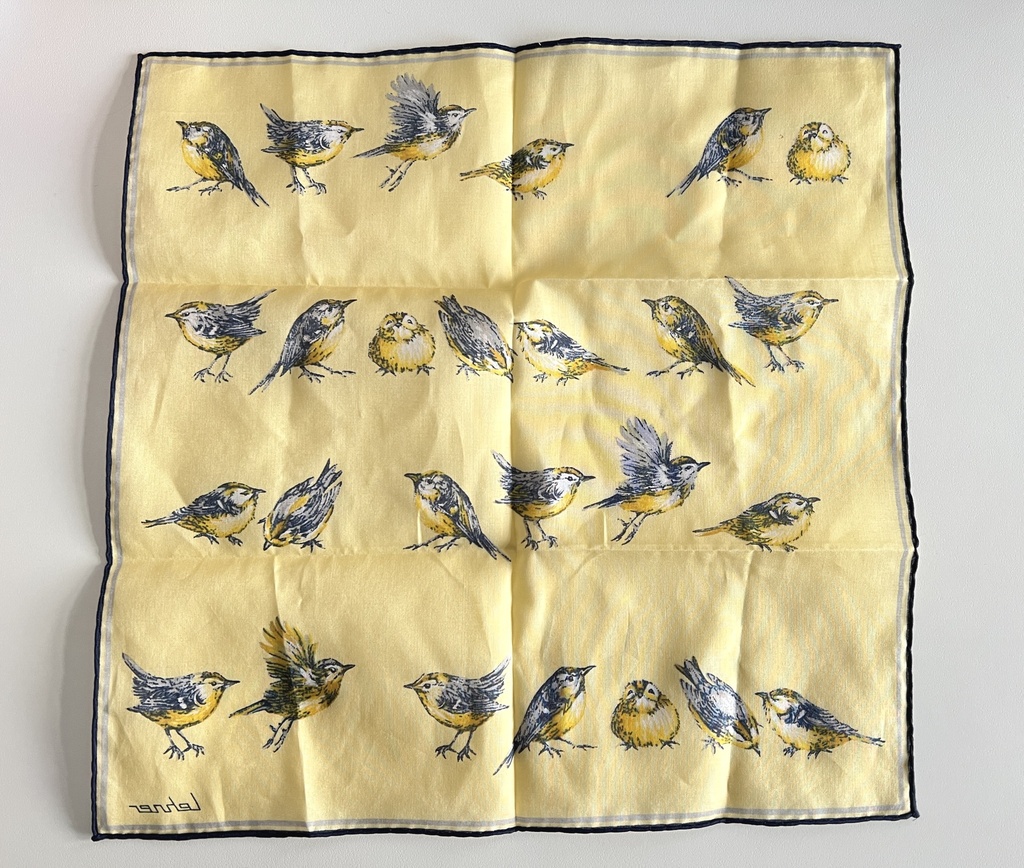 Mouchoir Lehner décoré de mésanges