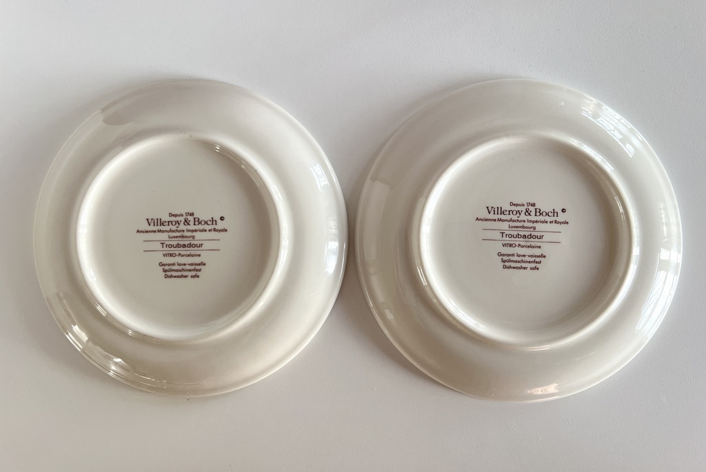 Lot de 2 tasses et sous-tasses Villeroy & Boch Troubadour