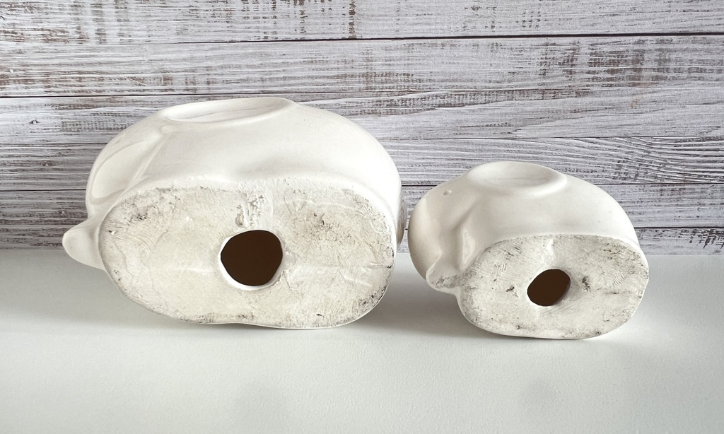 Duo d'éléphants blancs en céramique