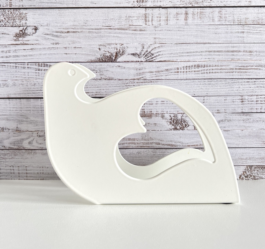 Porte-serviettes blanc en forme d'oiseau avec cœur Ikea Poppig