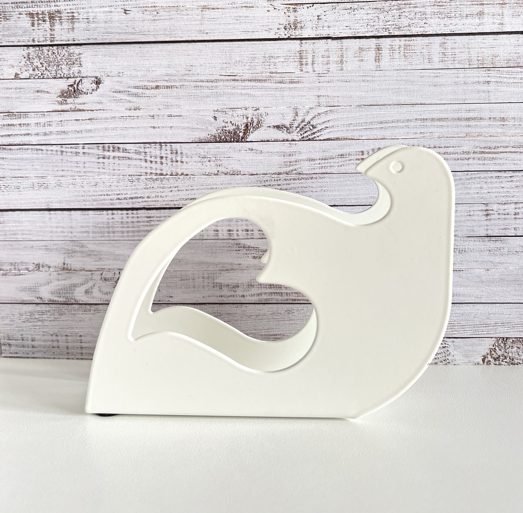 Porte-serviettes blanc en forme d'oiseau avec cœur Ikea Poppig