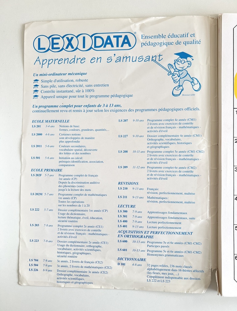 Livret complémentaire Lexidata École maternelle de 3 à 6 ans