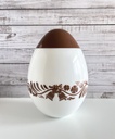Pot en opaline en forme d'œuf au décor de Pâques marron