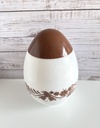 Pot en opaline en forme d'œuf au décor de Pâques marron