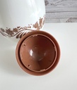 Pot en opaline en forme d'œuf au décor de Pâques marron