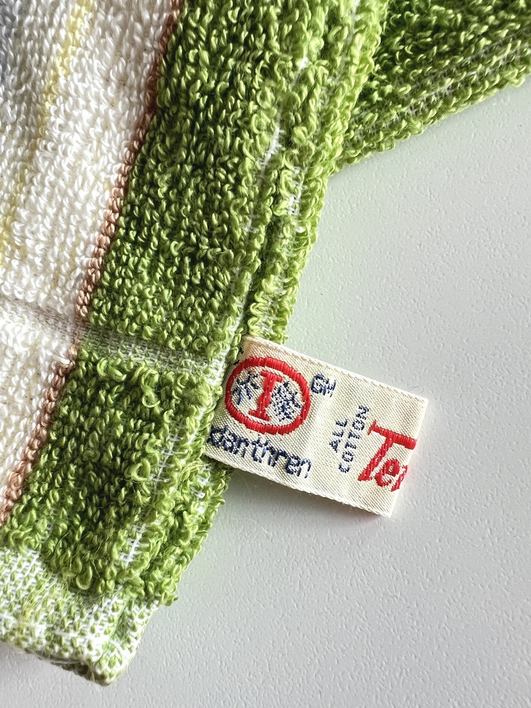 Ensemble de 6 gants de toilette lignés multicolores Terry Fox neufs