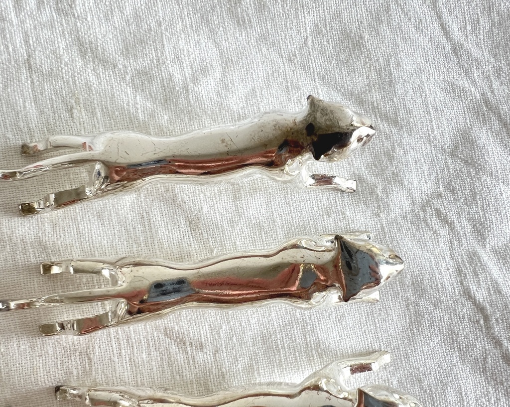 Ensemble de 6 porte-couteaux panthère en métal