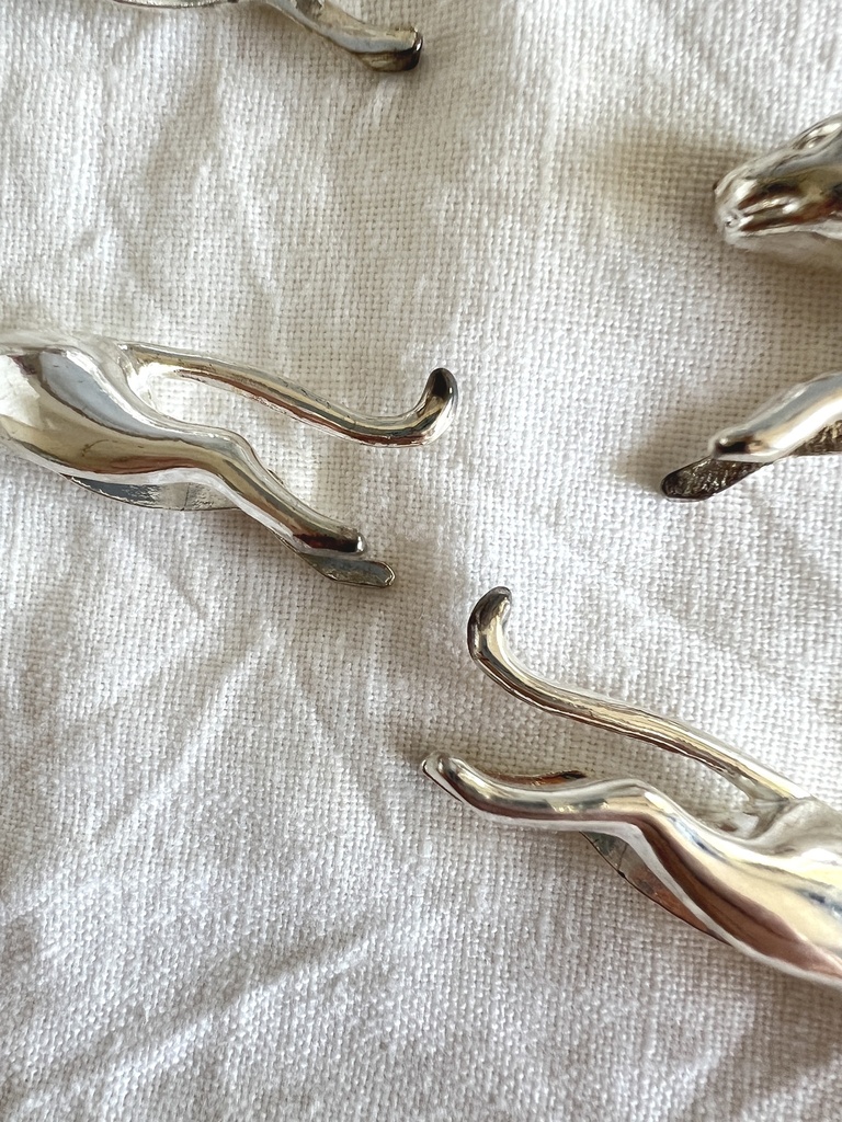 Ensemble de 6 porte-couteaux panthère en métal