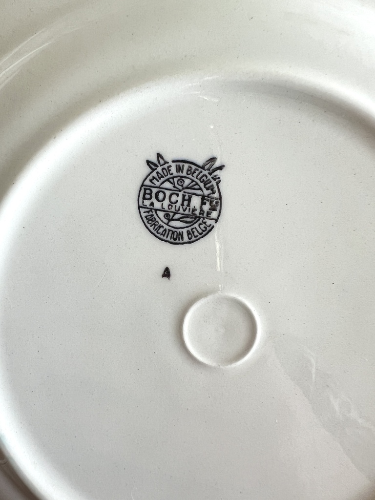 Lot de 2 assiettes à dessert à bord bleu Boch