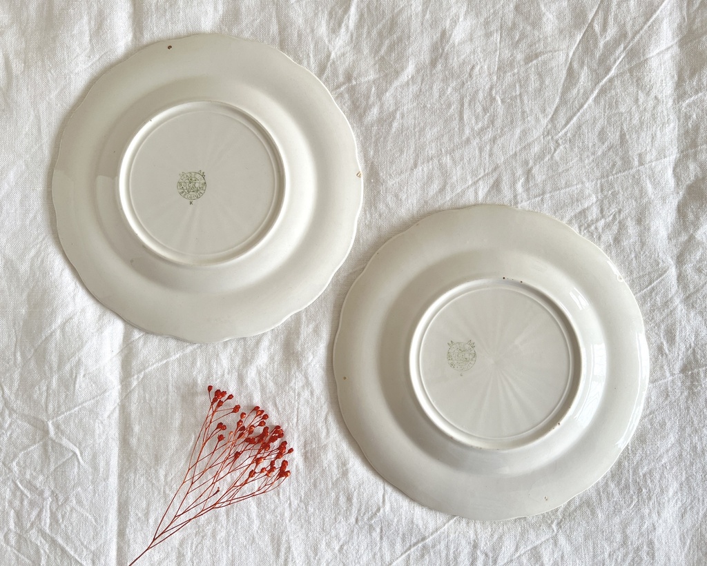 Lot de 4 assiettes à dessert Boch Festival Points bleus