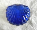 Beurrier coquille / coupelle à caviar bleu cobalt