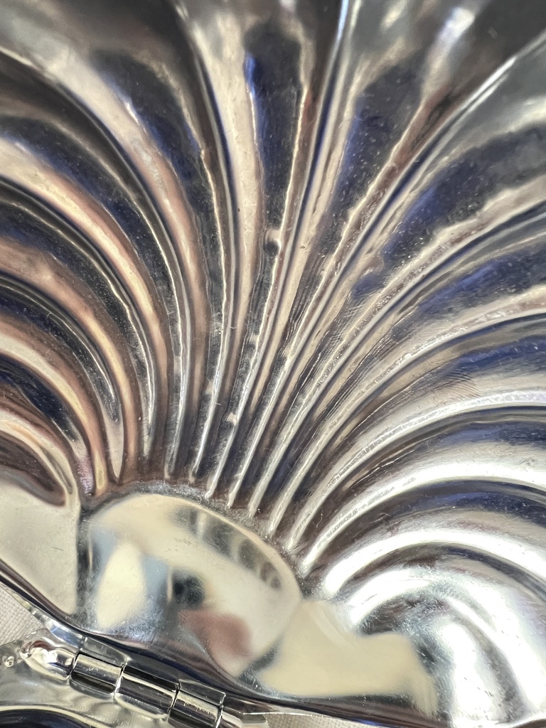 Beurrier coquille / coupelle à caviar bleu cobalt