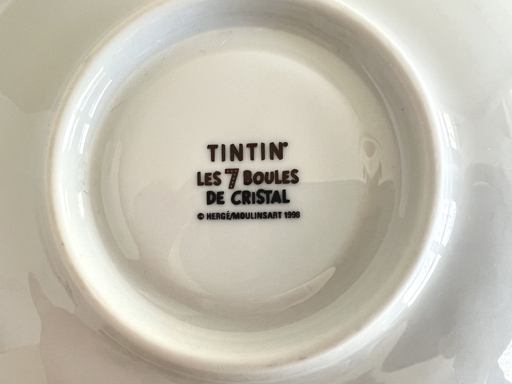 Tasse et sous-tasse Tintin Les 7 boules de cristal - 1998