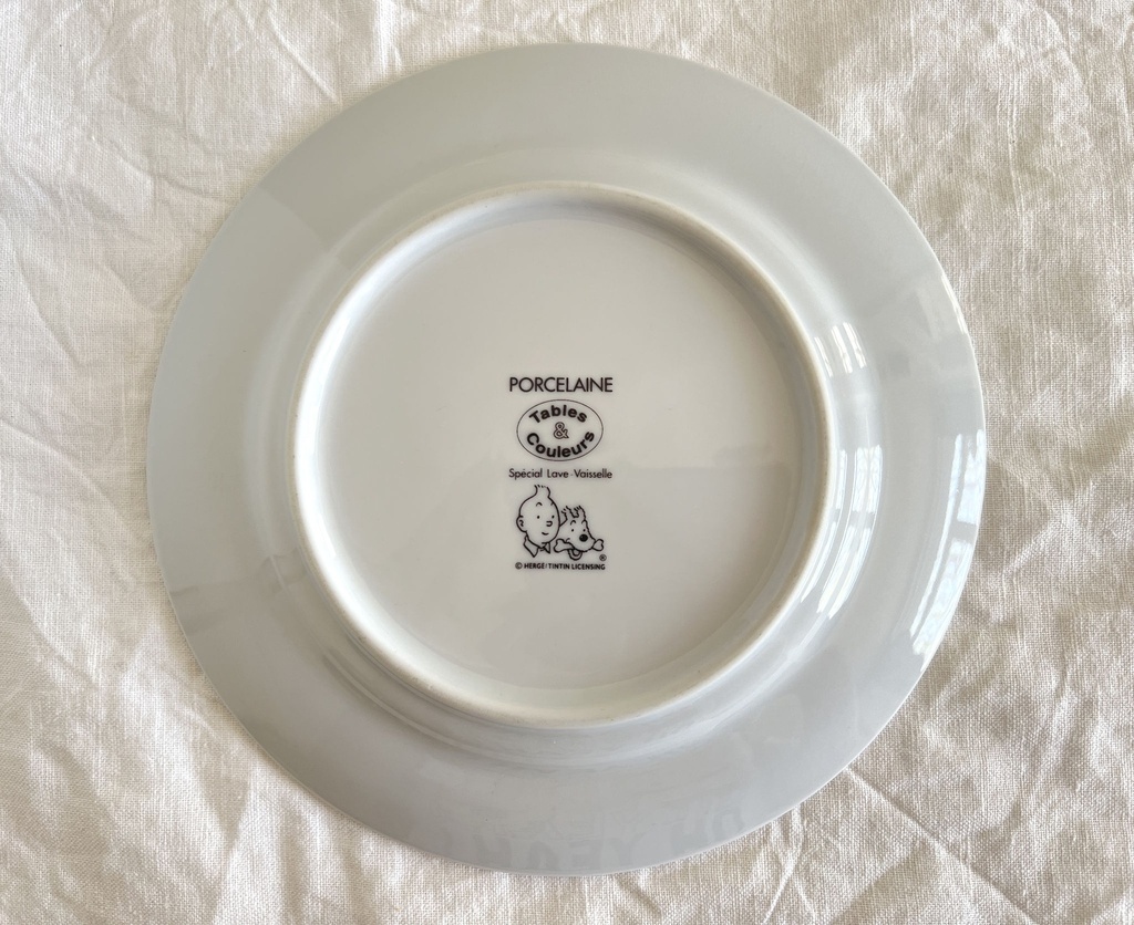 Assiette à dessert Tintin et le Crabe aux pinces d'or - Tables & Couleurs