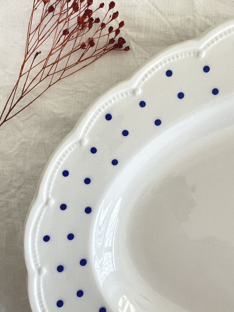Plat ovale Boch Festival Points bleus